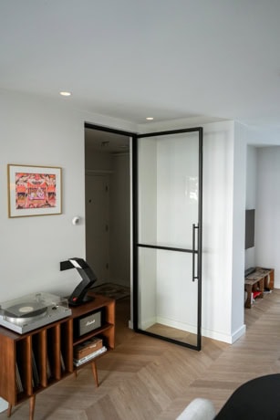 Steel hinged door with frame