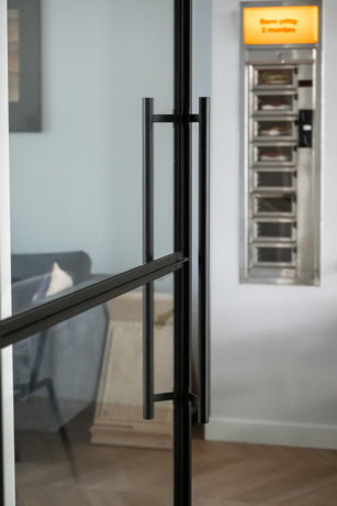 Tube handle steel doors