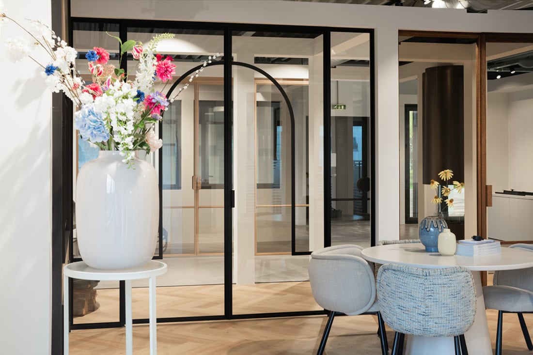 Doors in our showroom in Veghel