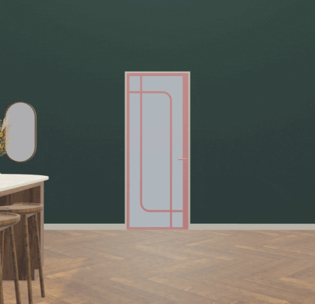 Pink rebated door