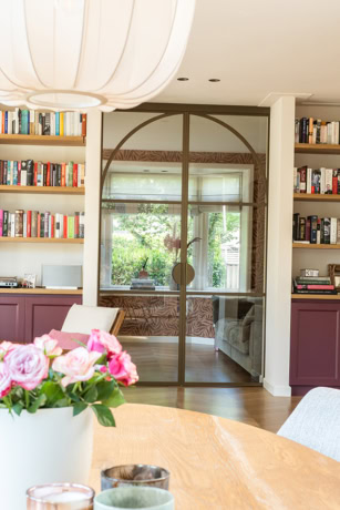 Sliding doors in wall