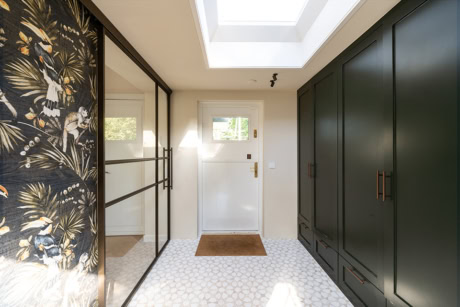 Sliding door in hallway