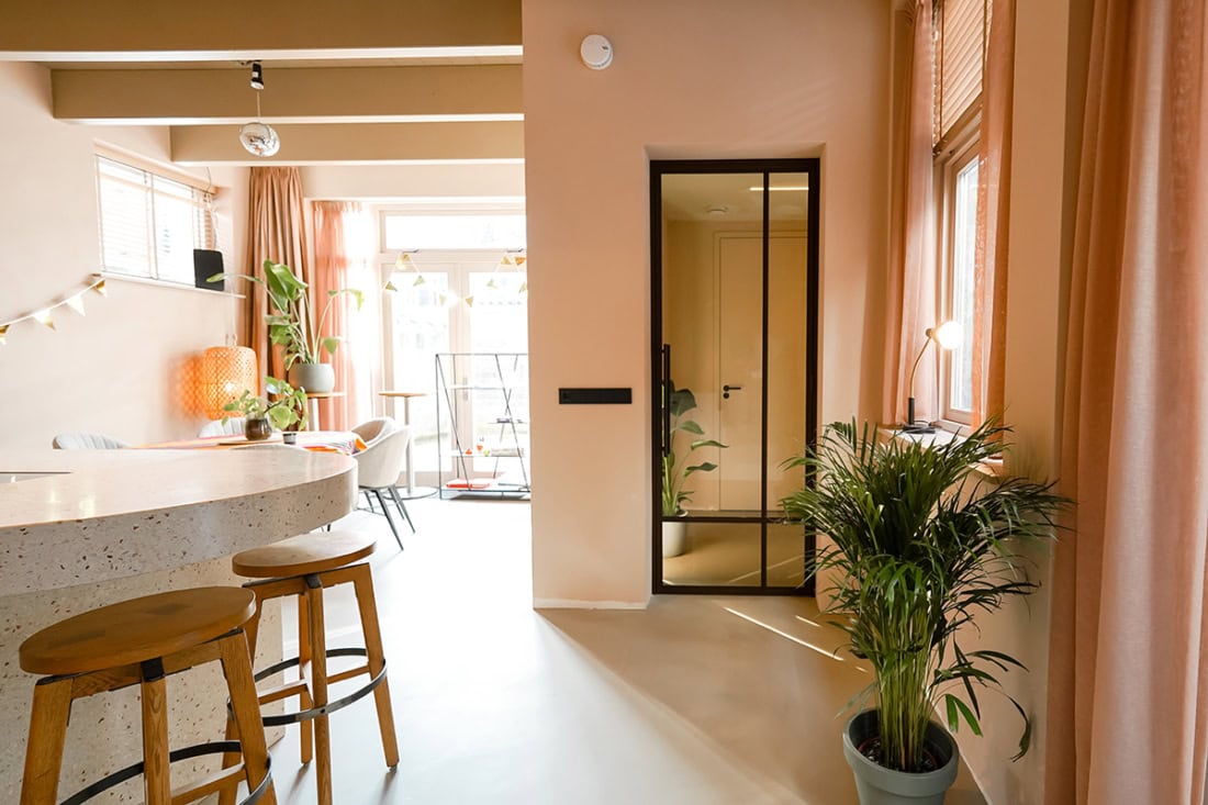 Steel doors in a brown colour