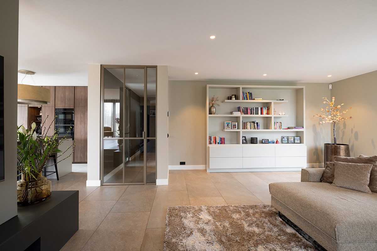 Bronze hinged door in living room