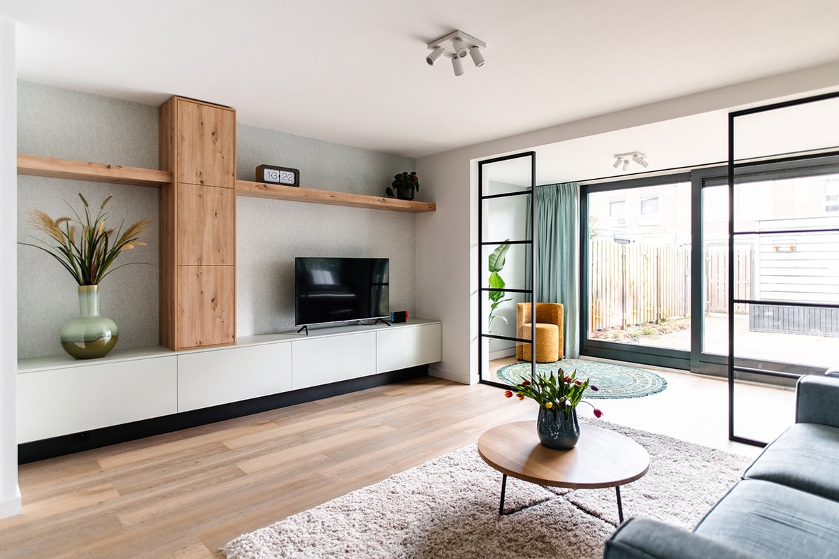 Two room dividers in a living room