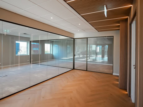 High-quality customised steel glass walls for office interiors, durable and stylish.