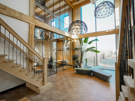 Stalen scheidingswand met glas van Aluwdoors