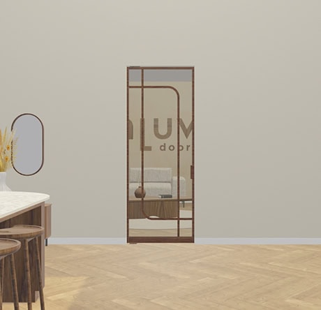 Hoogwaardige stalen deur met glas, perfect voor moderne interieurs en scheiding van ruimtes, passend bij de collectie van Aluwdoors.