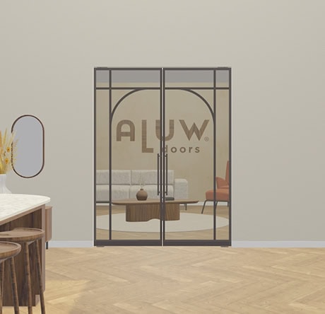 Modern steel wall with door, designed for a sleek and industrial look, perfect for custom-made interiors and partitions.