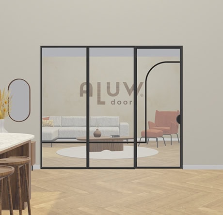 Bespoke modern black steel doors and walls, suitable for interior partitions, with a minimalist design and clean lines, matching the style of Black doors.